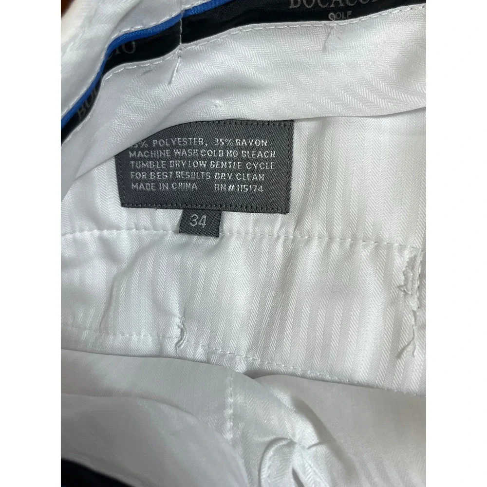 Bocaccio Golf Mens White Pleated Performance Shorts Classic Fit size 34